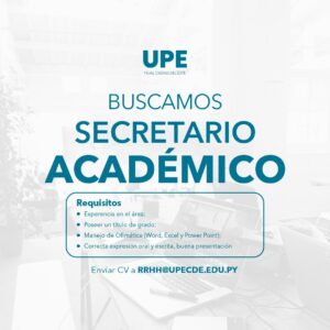 Estamos en busca de un talentoso Secretario Académico para unirse a nuestro equipo