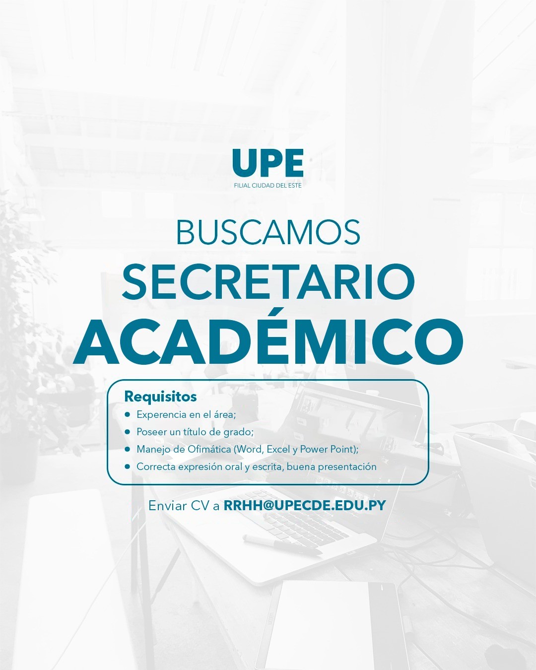 Estamos en busca de un talentoso Secretario Académico para unirse a nuestro equipo