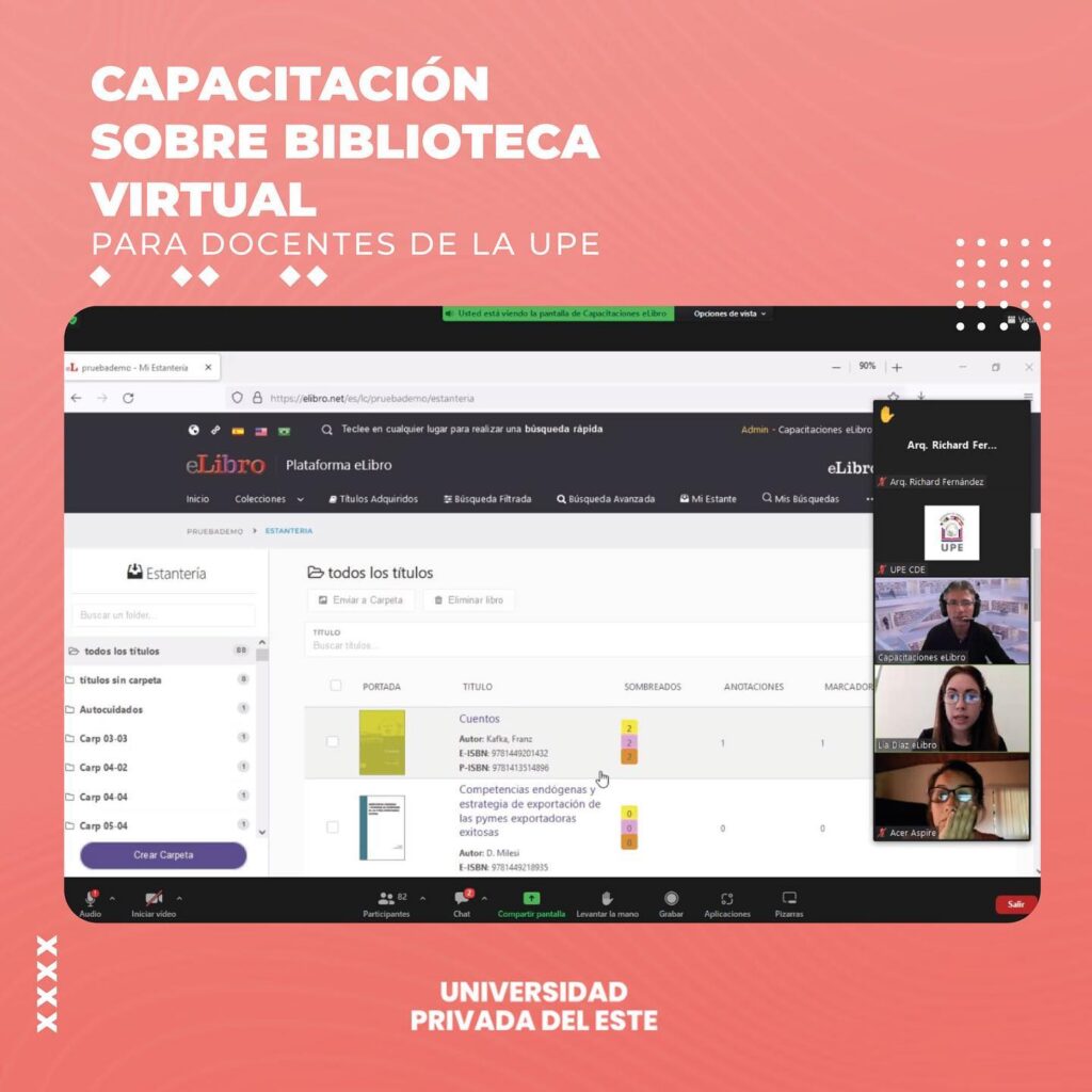 Capacitación de biblioteca virtual para docentes