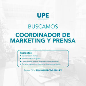 SE BUSCA COORDINADOR DE MARKETING Y PRENSA