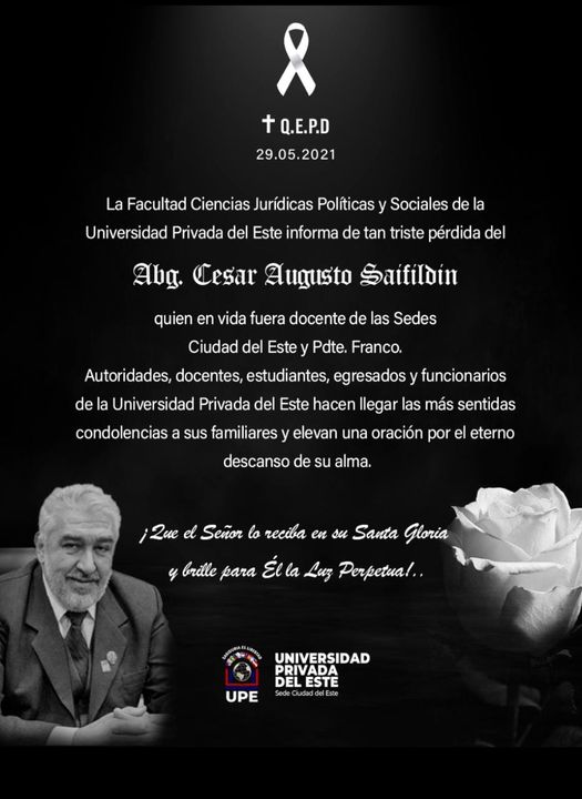 Q.E.P.D. – Abg. Cesar Augusto Saifildin