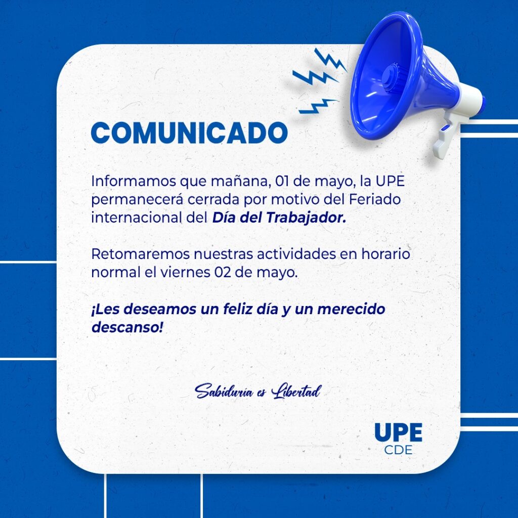 📢 COMUNICADO OFICIAL | UPE CDE