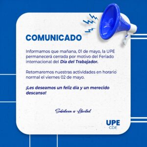 📢 COMUNICADO OFICIAL | UPE CDE