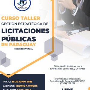 Curso de Posgrado en Gestión Estratégica de Licitaciones Públicas en Paraguay – UPE CDE