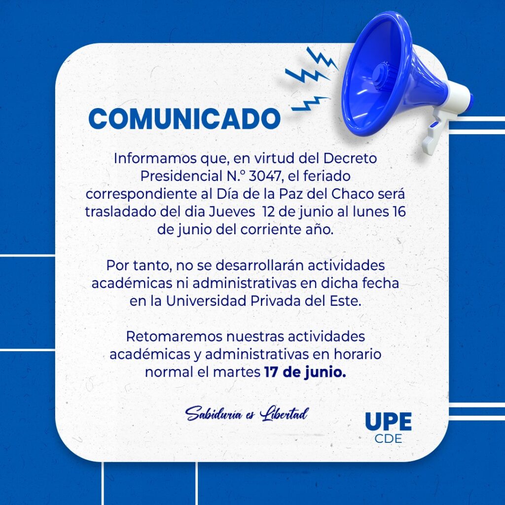 Comunicado Oficial – Traslado de Feriado Nacional
