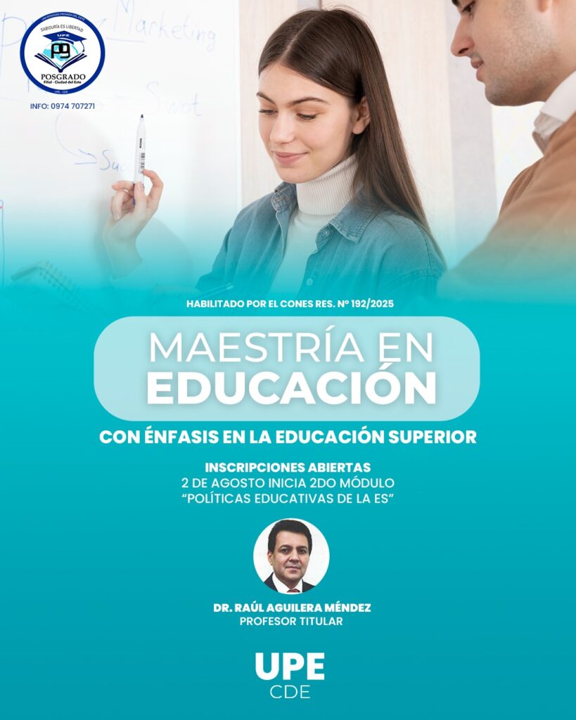 UPE CDE impulsa la formación de alto nivel con su Maestría en Educación