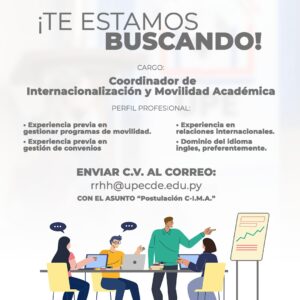 Convocatoria abierta: Coordinador/a de Internacionalización y Movilidad Académica