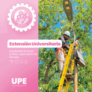 Estudiantes de Electromecánica UPE CDE iluminan la Plaza Jukeri del Km 14 Monday